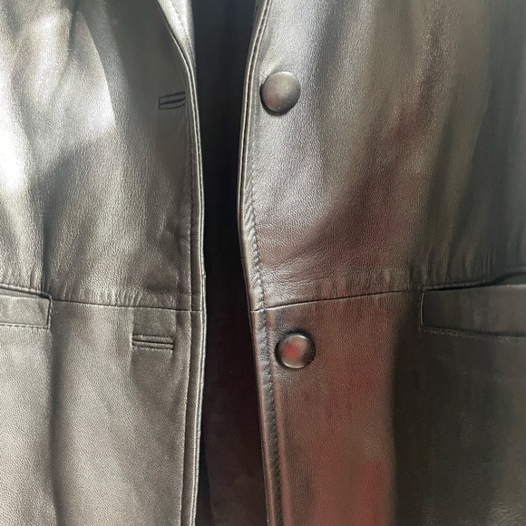 Muubaa London Black Women's Leather Blazer (Size 12) - Picture 2 of 7